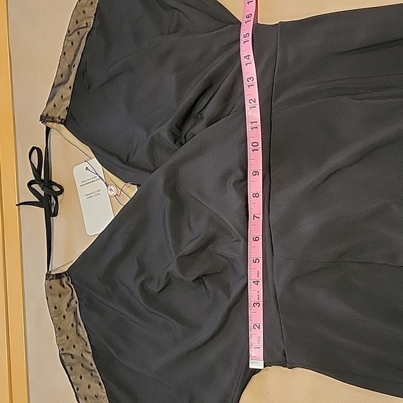 Kimi + Kai Maternity Size S Black Little Black Dress, Tan with Black Mesh Inset - Picture 10 of 15